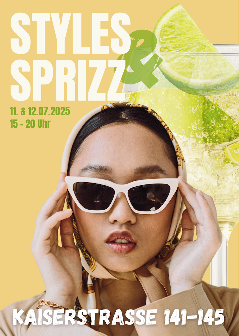 Unter dem Motto „Styles & Sprizz“ wird es am 11. und 12. Juli 2025 lebendig auf der Kaiserstraße!