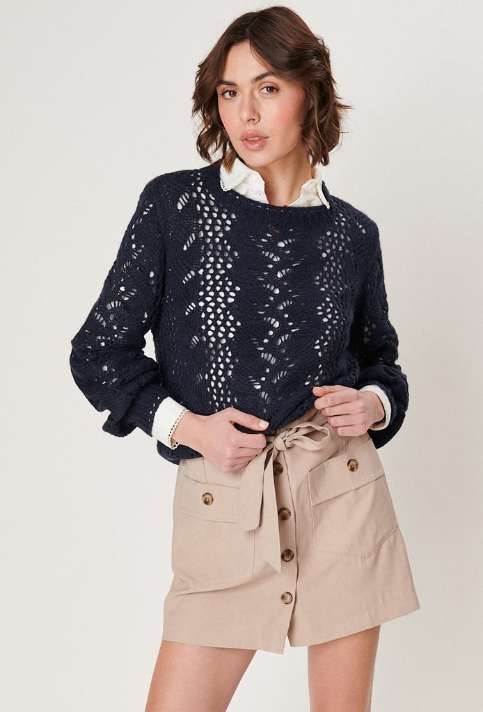 strukturierter Twisted-Pullover für Damen aus Wolle & Mohair kaufen
