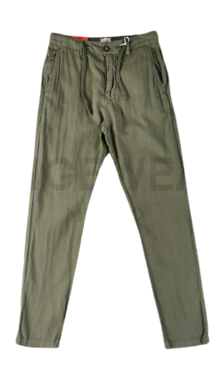 Straight-Fit Leinenhose mit Baumwollanteil