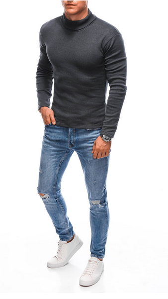 Pull col roulé homme en maille texturée