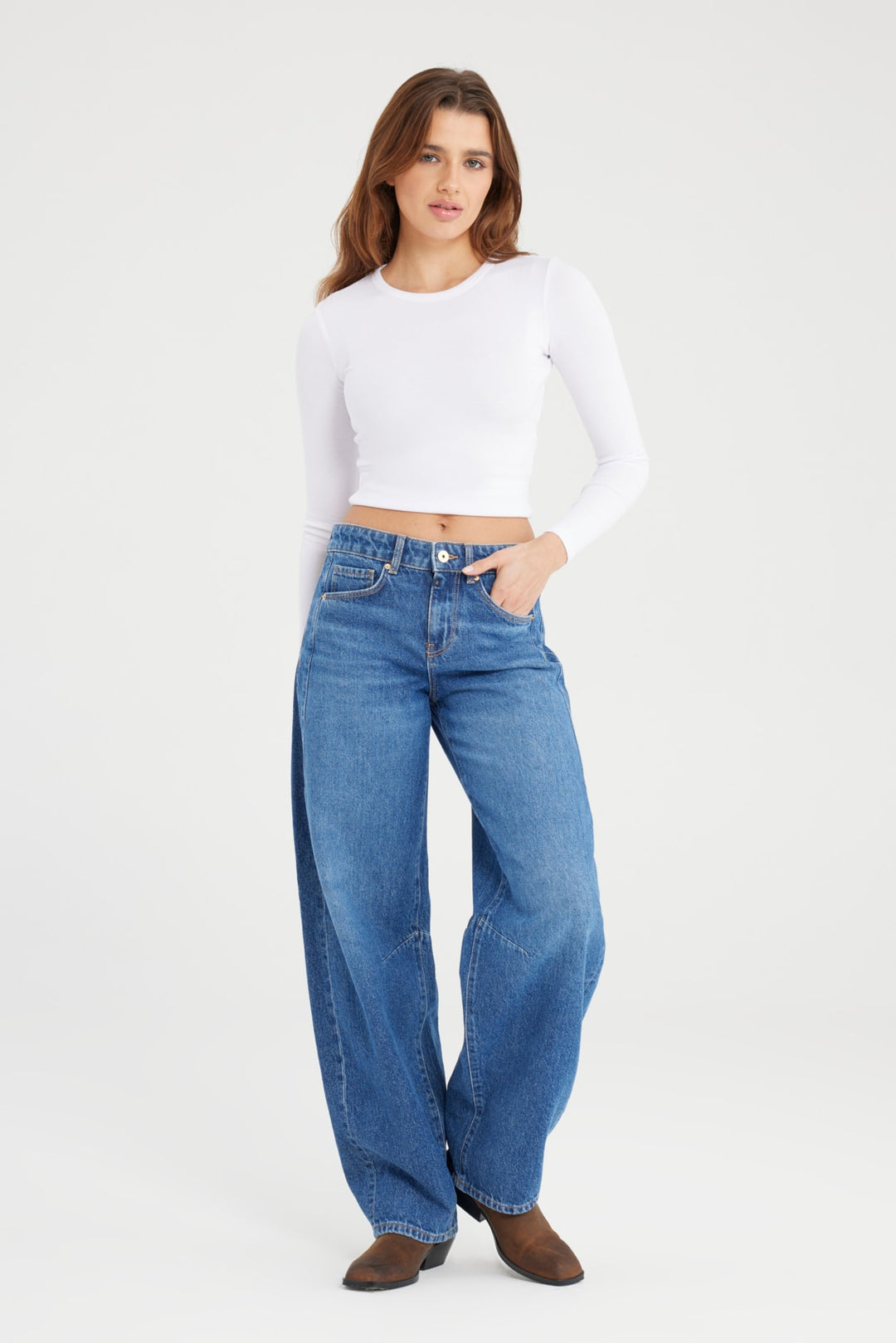CLARA Balloon Fit Jeans - medium blue