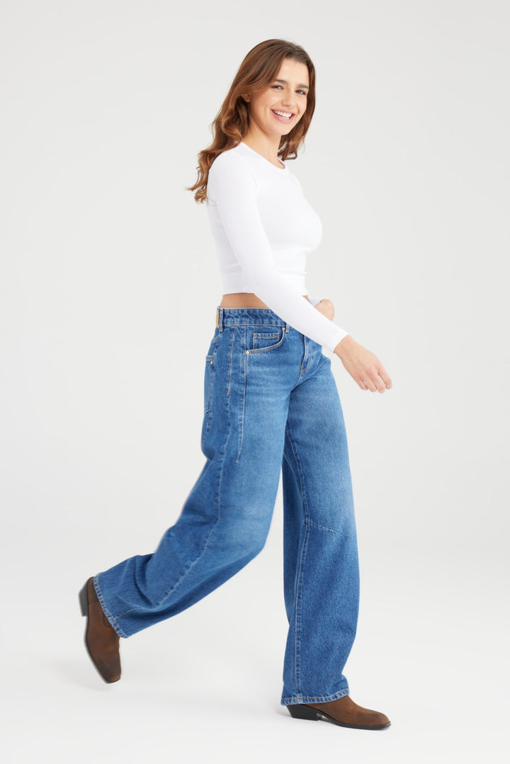 CLARA Balloon Fit Jeans - medium blue
