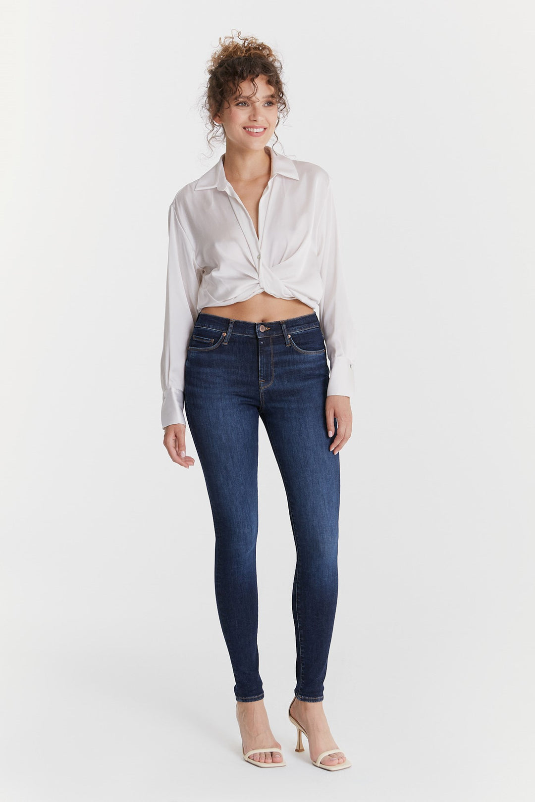 SOPHIA High Waist Super Skinny Jeans Deep Blue