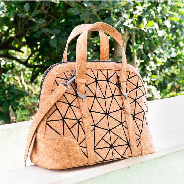 geometrische handmade Kork-Handtasche