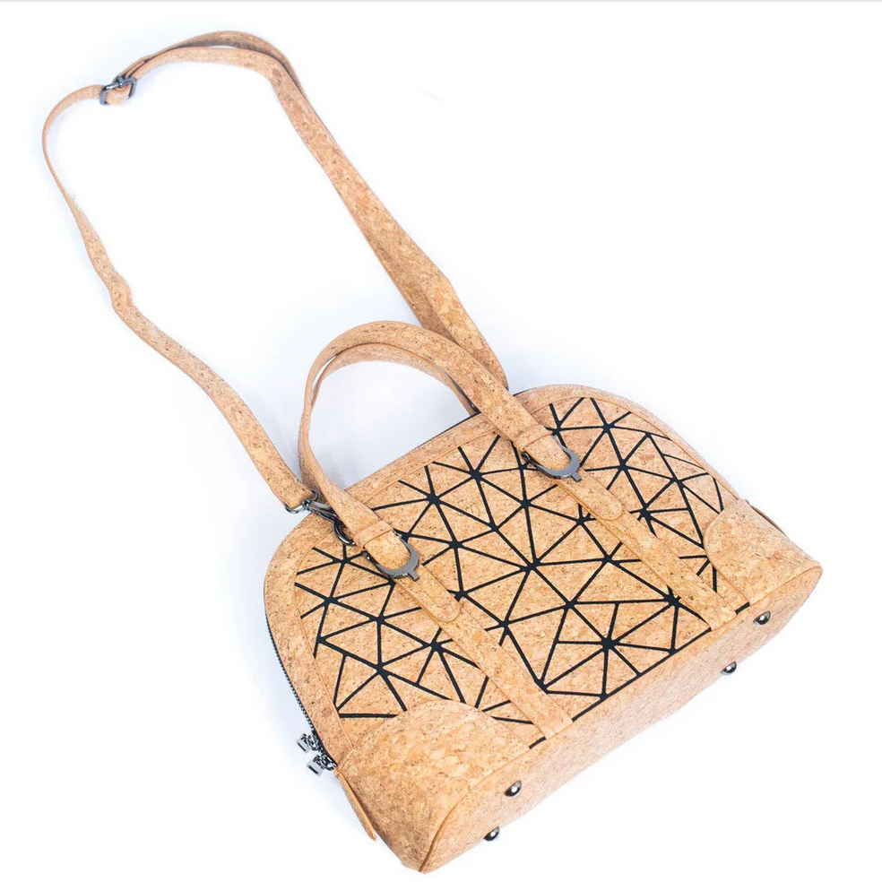 geometrische handmade Kork-Handtasche