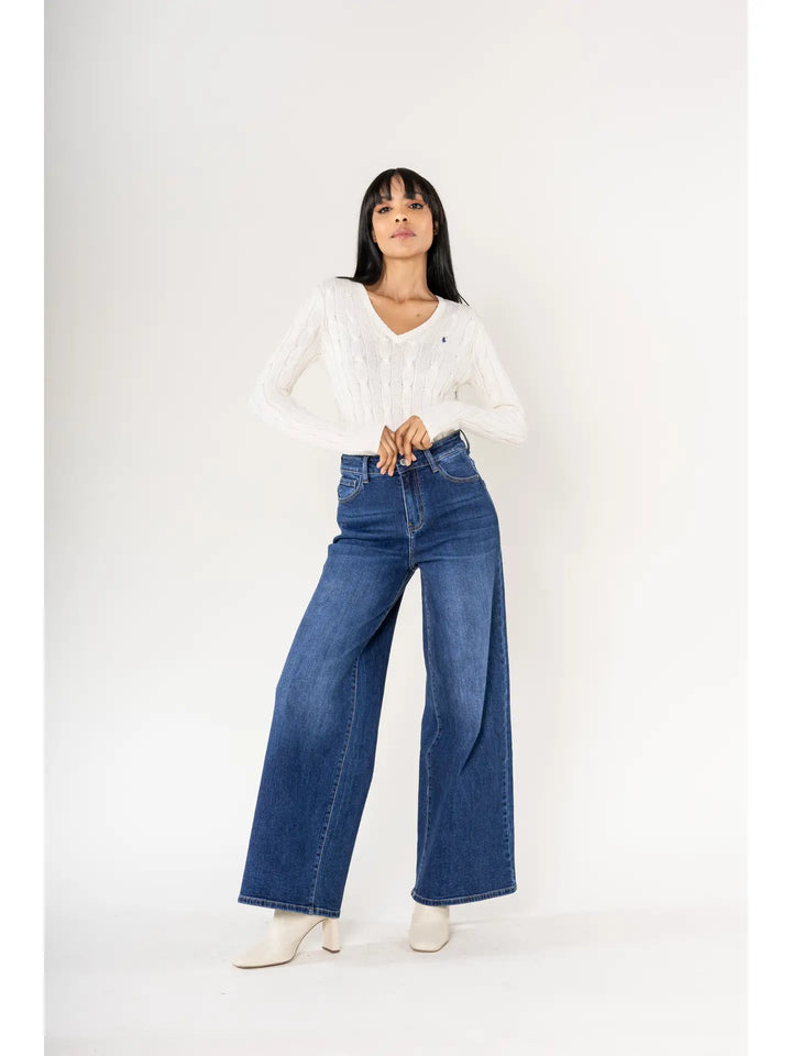 Wide Leg Jeans - dunkelblau
