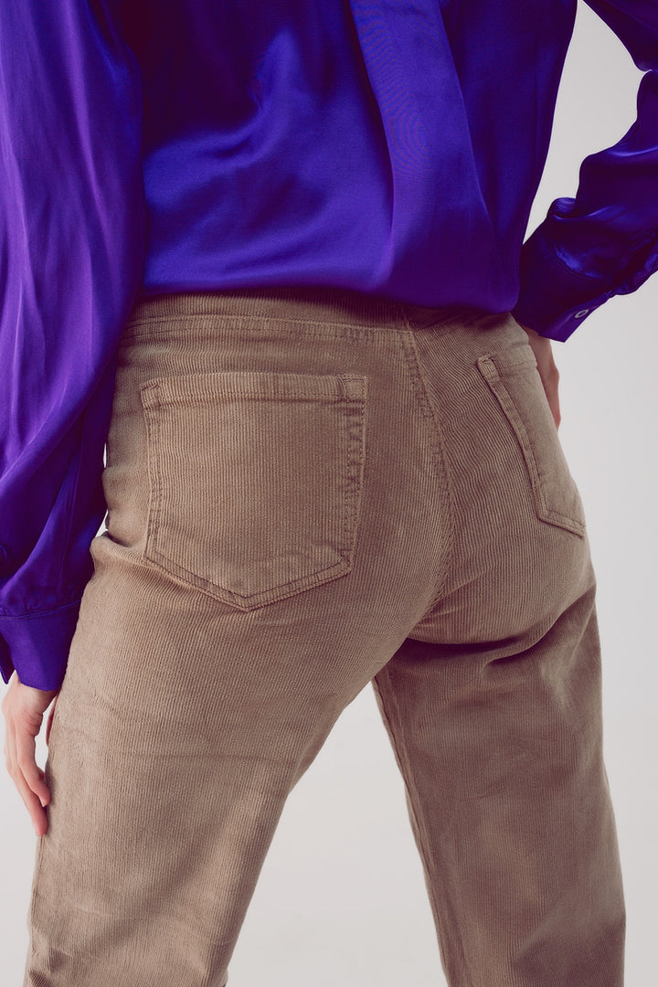 High Waist Cordhose