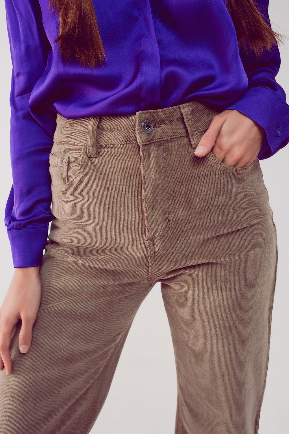 High Waist Cordhose