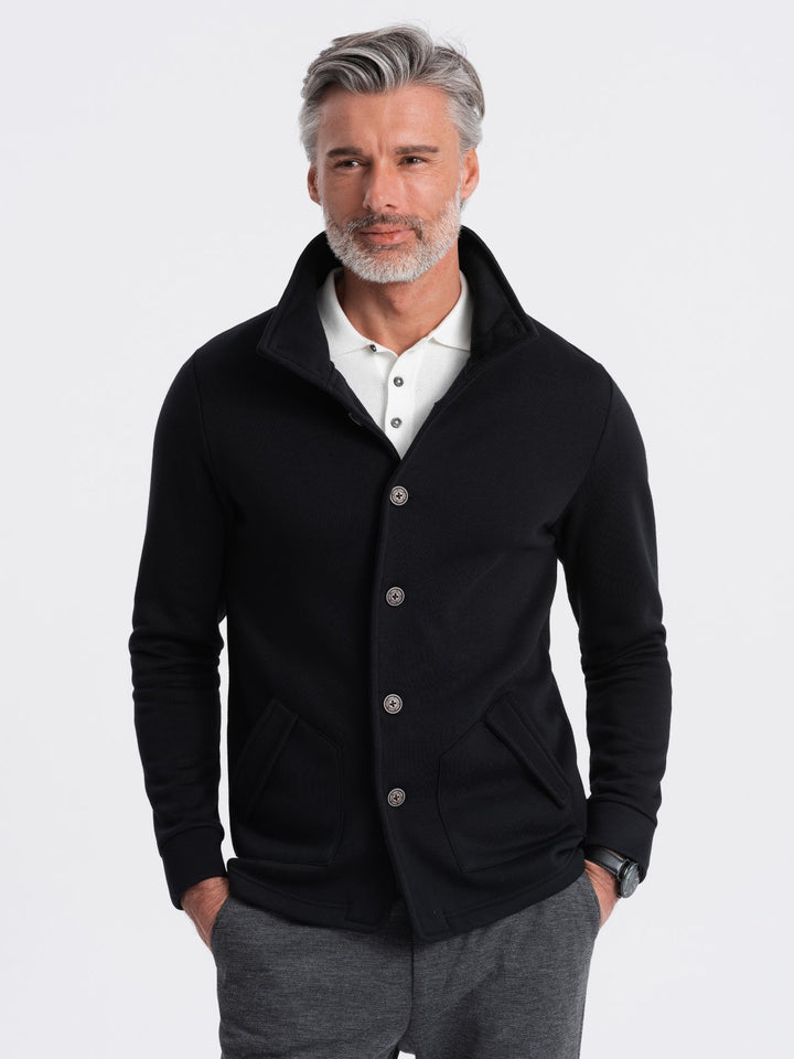 Button-Down-Sweatshirtjacke