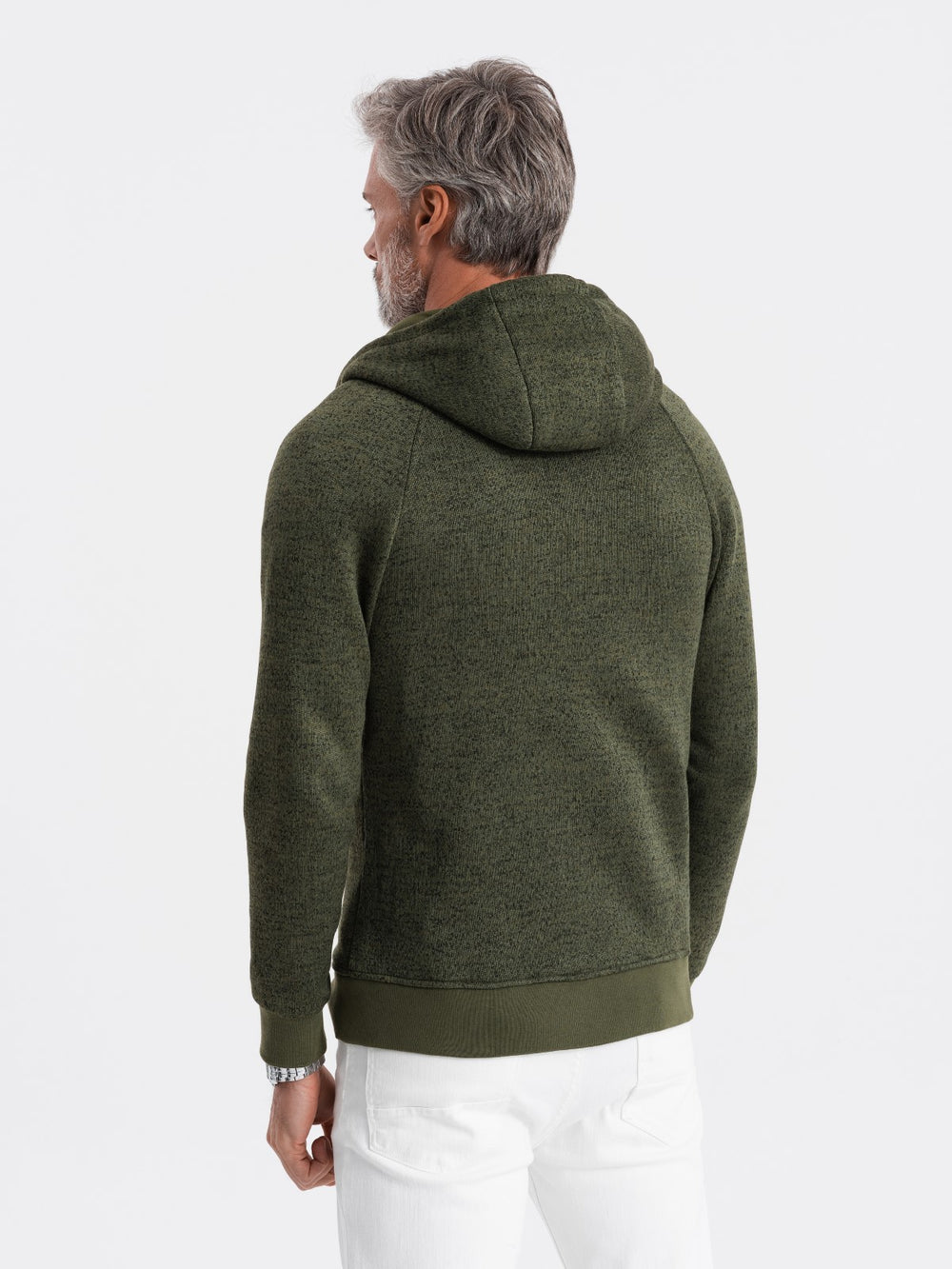 Hooded-Sweatshirt mit Reißverschluss in olive I Herren Mode Karlsruhe