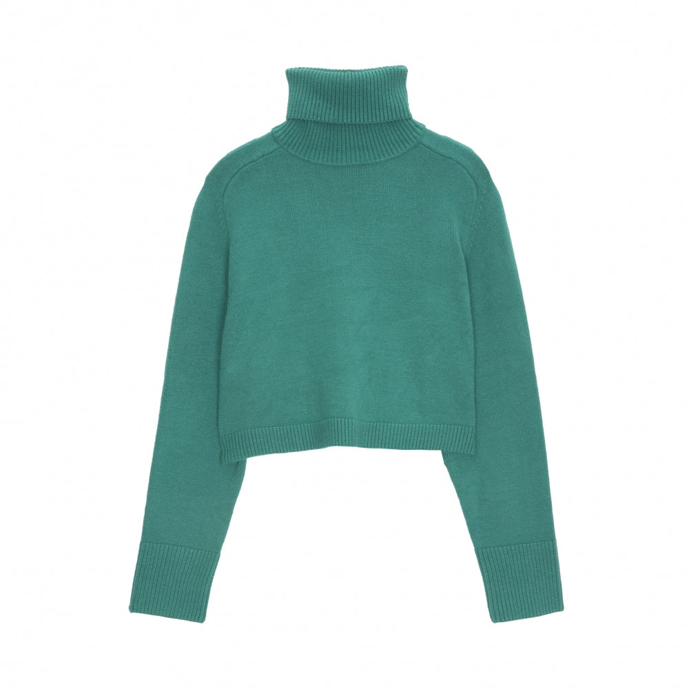 Cropped-Rollkragen-Pullover