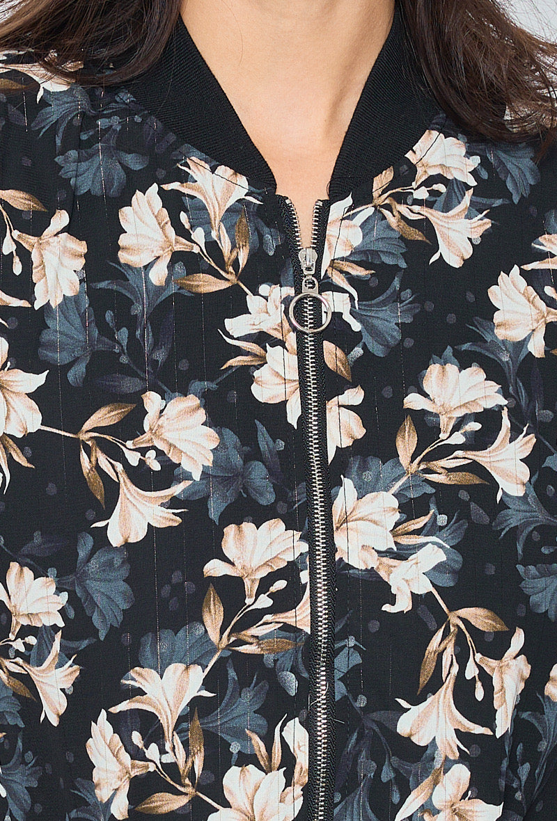 Blouson-Jacke mit Blumenmuster kaufen I Übergangsjacken für Damen