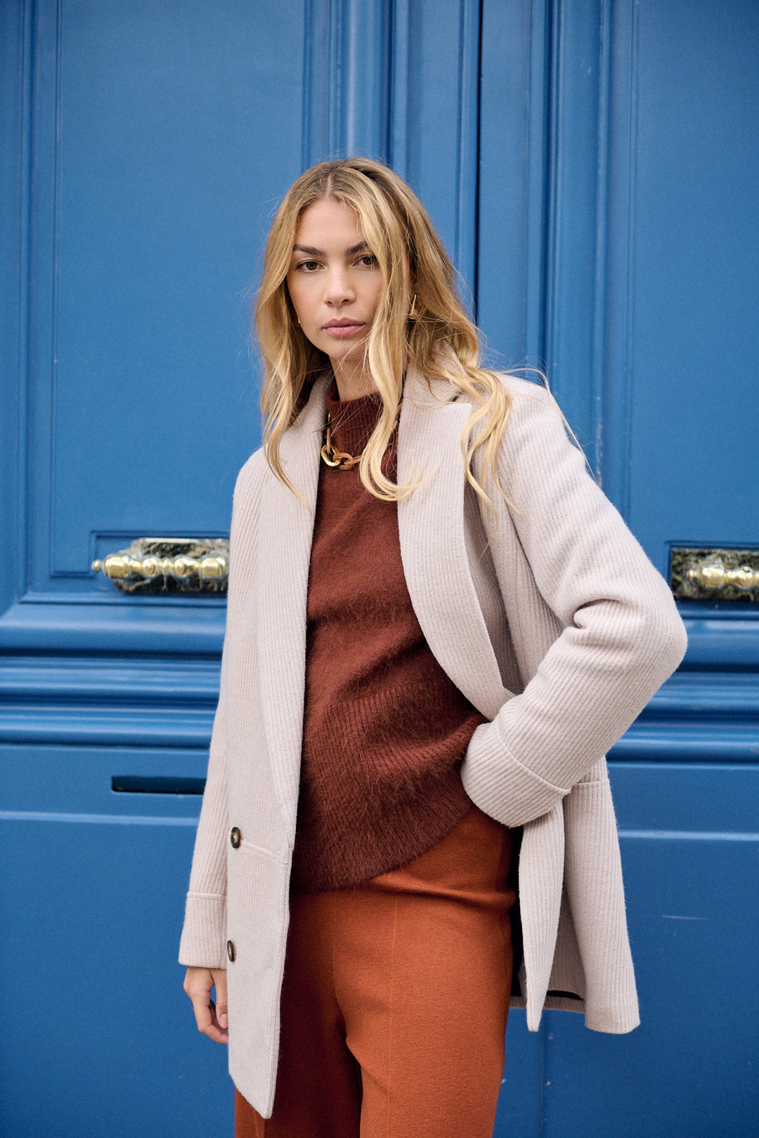 Mantel mit Reverskragen