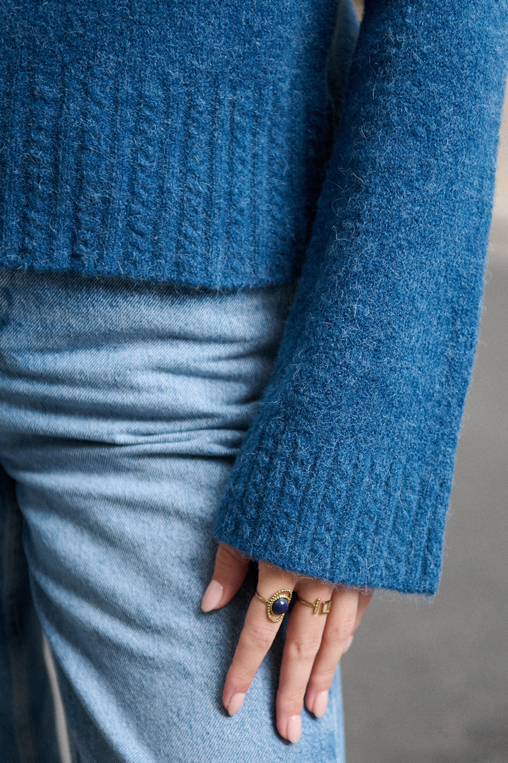 Crop-Pullover aus Alpaka und Wolle