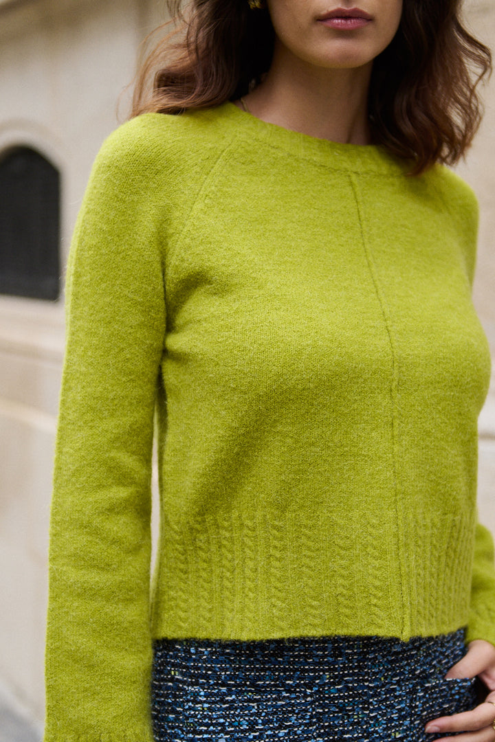 Crop-Pullover aus Alpaka und Wolle