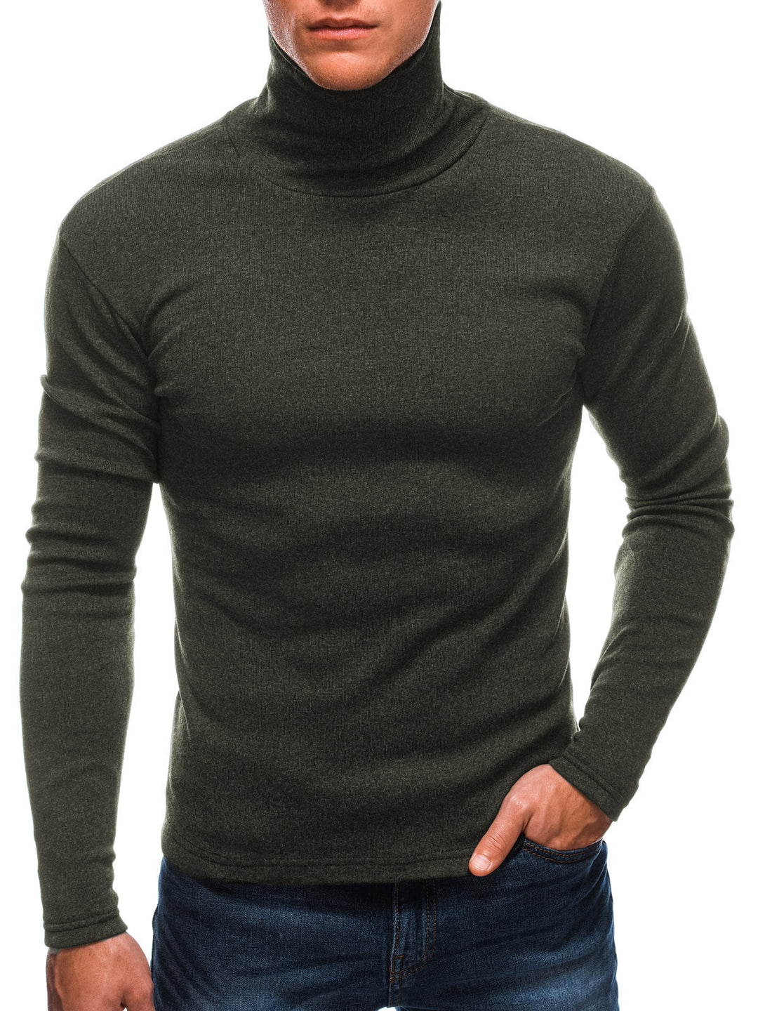 Pull col roulé homme en maille texturée