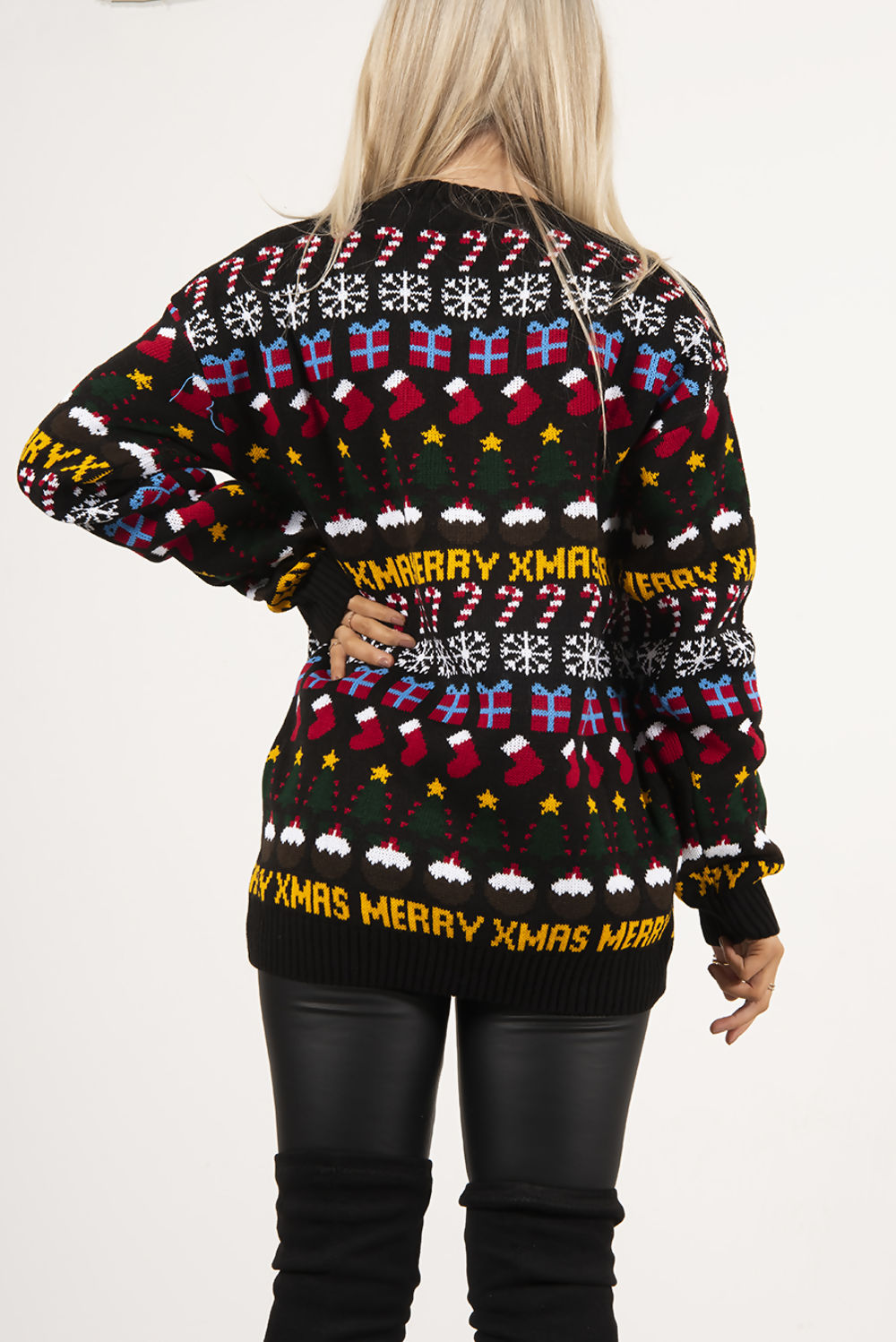 Weihnachtspullover BLACK KNITTED CHRISTMAS