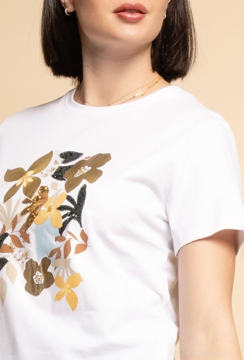 T-shirt à imprimé végétal